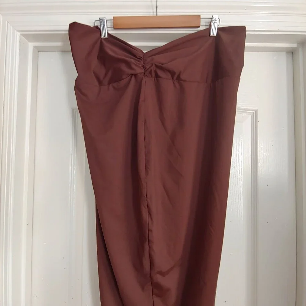Skims Cocoa 3X Womens Long Sarong Skirt Coverup Beachy Resort Wear Vacation